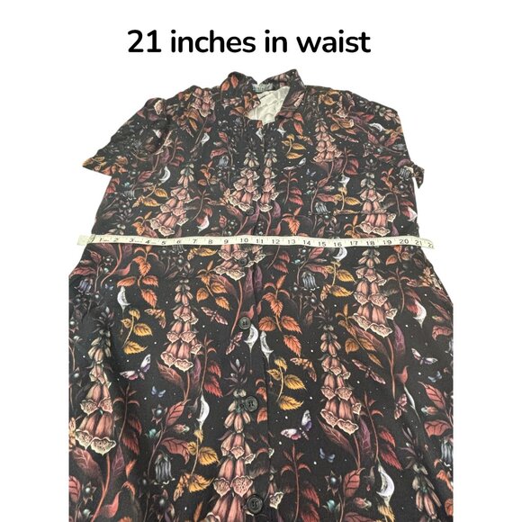 Disturbia Dark Floral Gothic Midi Dress Foxglove Witchy Cottagecore US 12 - Picture 10 of 10